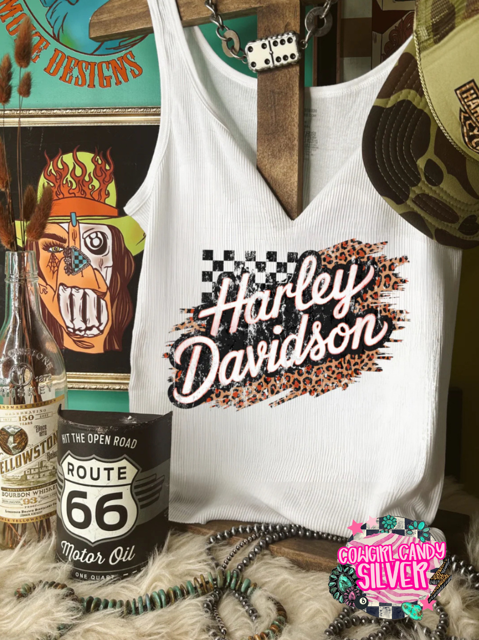 Checkered HD Ribbed Cropped Tank
