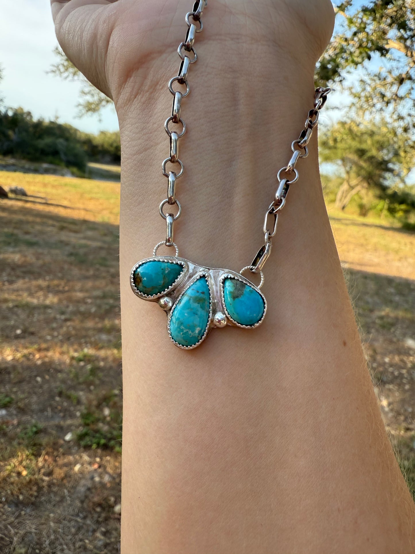 Kingman 3 Stone Necklace