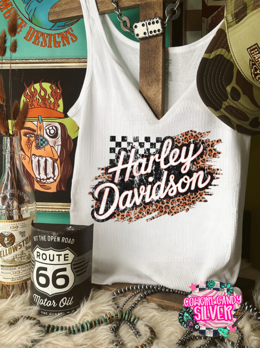 Checkered HD Ribbed Cropped Tank